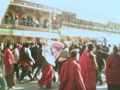 Monks protest