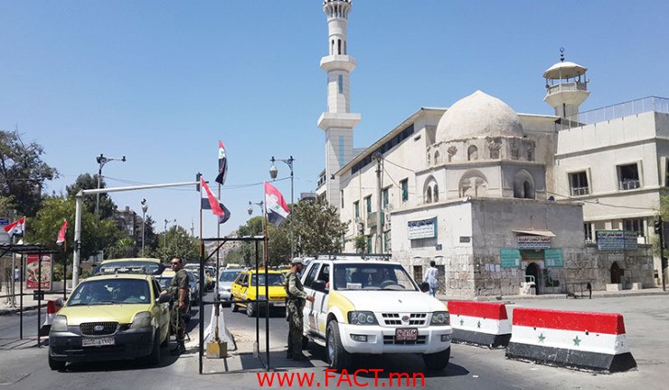 Mortar attack in Damascus