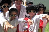 Young Elvis impersonators strike a pose