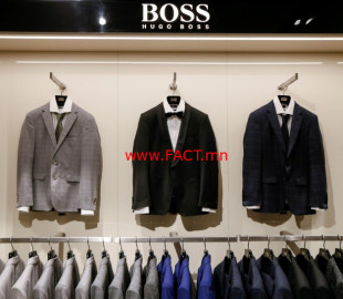 FILE PHOTO: Jackets are on display in the Hugo Boss section in the Central Universal Department Store in Kiev